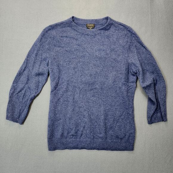 Talbots Womens Cashmere Sweater Medium Blue 3/4 Sleeve Classic Preppy Office Y2K - Picture 1 of 8